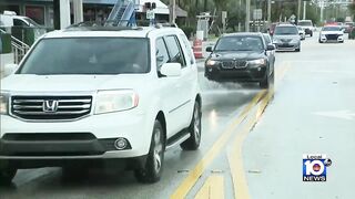 State Road A1A floods at Fort Lauderdale Beach