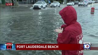 State Road A1A partially floods in Fort Lauderdale Beach