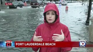 State Road A1A partially floods in Fort Lauderdale Beach