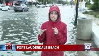 State Road A1A partially floods in Fort Lauderdale Beach