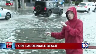 State Road A1A partially floods in Fort Lauderdale Beach