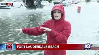 State Road A1A partially floods in Fort Lauderdale Beach