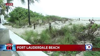 State Road A1A partially floods in Fort Lauderdale Beach