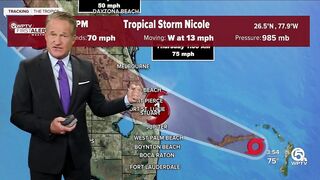 Tropical Storm Nicole forecast, 4 p.m. Nov. 9, 2022