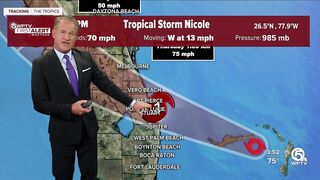 Tropical Storm Nicole forecast, 4 p.m. Nov. 9, 2022