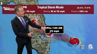 Tropical Storm Nicole forecast, 4 p.m. Nov. 9, 2022