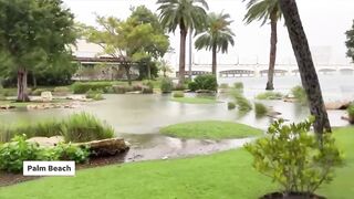 Tropical Storm Nicole flooding and storm surge hits Florida, from Palm Beach to Flagler Beach