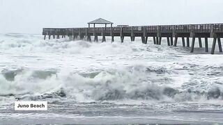 Tropical Storm Nicole flooding and storm surge hits Florida, from Palm Beach to Flagler Beach