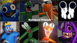 Rainbow Friends vs Rainbow Friends Chapter 2 Concepts Jumpscares [ROBLOX]