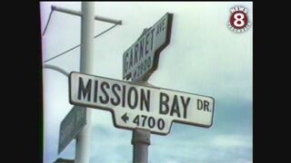 Dangerous intersection: Mission Bay and Garnet in Pacific Beach, San Diego 1979