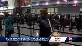 Travel numbers up to pre-pandemic levels as Thanksgiving travel rush continues