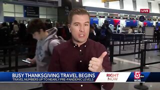 Travel numbers up to pre-pandemic levels as Thanksgiving travel rush continues