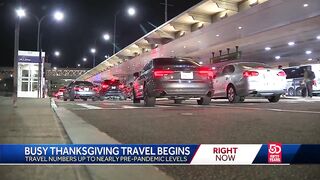 Travel numbers up to pre-pandemic levels as Thanksgiving travel rush continues