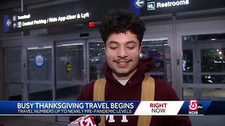 Travel numbers up to pre-pandemic levels as Thanksgiving travel rush continues