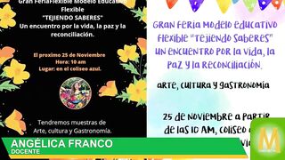 Este 25 de noviembre se realizará Feria flexible del modelo educativo tejiendo saberes.