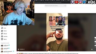 xQc finds himself getting roasted in a TikTok