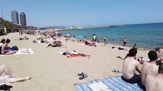 Beach Walking tour - Barcelona Spain - Barceloneta Beach 2022