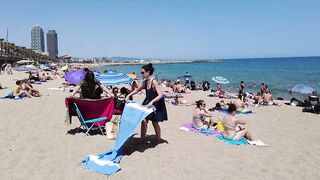 Beach Walking tour - Barcelona Spain - Barceloneta Beach 2022