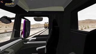 Flatbed Trailer Cars Transporatation with Truck - Pothole vs Car #2 - BeamNG.Drive