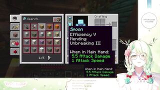 fauna shows off her minecraft tools (from her august mc stream)