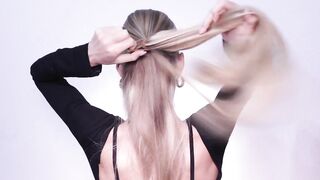 EASIEST WAY TO HIDE A HAIR TIE IN A PONYTAIL, TIKTOK HAIR HACK