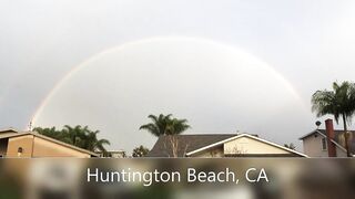 Ford Maverick rainbow and RC cars at the beach