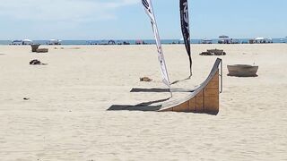 Ford Maverick rainbow and RC cars at the beach