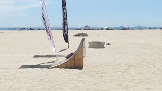 Ford Maverick rainbow and RC cars at the beach