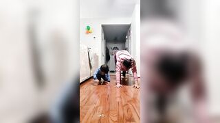 Cute Toddler Practices Yoga With Mother - 1377852