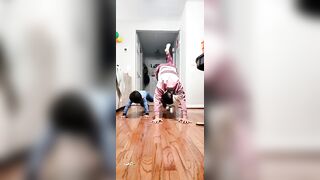 Cute Toddler Practices Yoga With Mother - 1377852