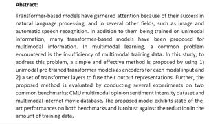 Simple and Effective Multimodal Learning Based on Pre Trained Transformer Models