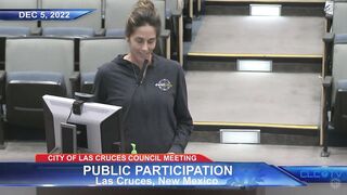 YOGA TEACHER WAS ATTACKED AND THREATENED - Jane Bloom at Dec 5 2022 Las Cruces City Council Meeting