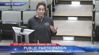 YOGA TEACHER WAS ATTACKED AND THREATENED - Jane Bloom at Dec 5 2022 Las Cruces City Council Meeting