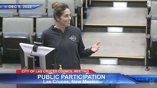 YOGA TEACHER WAS ATTACKED AND THREATENED - Jane Bloom at Dec 5 2022 Las Cruces City Council Meeting