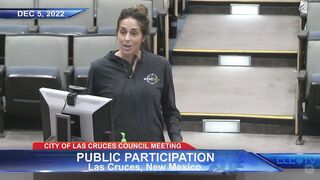 YOGA TEACHER WAS ATTACKED AND THREATENED - Jane Bloom at Dec 5 2022 Las Cruces City Council Meeting