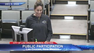 YOGA TEACHER WAS ATTACKED AND THREATENED - Jane Bloom at Dec 5 2022 Las Cruces City Council Meeting