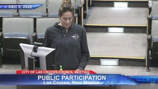 YOGA TEACHER WAS ATTACKED AND THREATENED - Jane Bloom at Dec 5 2022 Las Cruces City Council Meeting