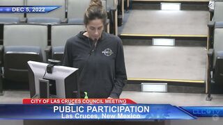 YOGA TEACHER WAS ATTACKED AND THREATENED - Jane Bloom at Dec 5 2022 Las Cruces City Council Meeting