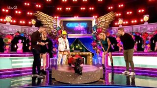 Maya Jama, patent thigh boots, 'Celebrity Juice: The Happy Ending'