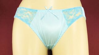 Cyan Blue Nylon Panties Women’s Underwear Panty Bikini Sexy With Lace & Ribbon Japanese Style S...