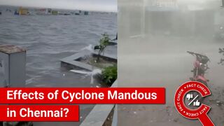 FACT CHECK: Viral Videos Show Marina Beach Flood & Bike Fall Due to Cyclone Mandous in Chennai?