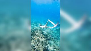Deep Underwater Girl Swimming | Bikini Girls Swimming In Underwater 117 | Underwater Official 10M