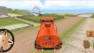 diesal tanker truck driving games gameplay | diesel tenker driving in villege farmer