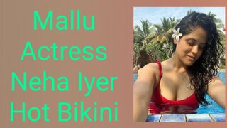 Mallu Actress Neha Iyer Hot Bikini &Cleavage Show Exclusive ????