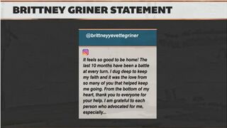 Brittney Griner posts a statement on Instagram following her release | First Take