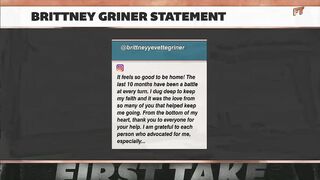 Brittney Griner posts a statement on Instagram following her release | First Take