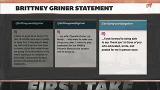 Brittney Griner posts a statement on Instagram following her release | First Take