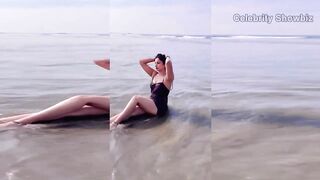 Poonam Dubey Beach Bikini Baby Super Hot 4K