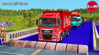 Trucks Cars vs Massive Speed Bumps Beamng RST Games#411