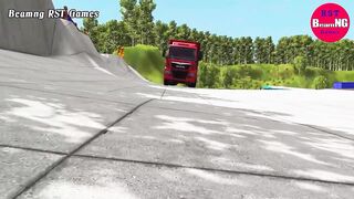 Trucks Cars vs Massive Speed Bumps Beamng RST Games#411